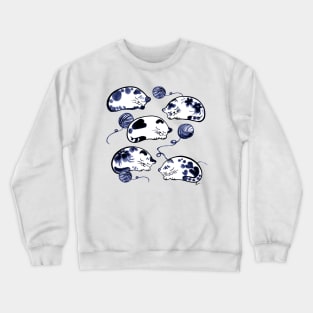 Sleeping cats with wool ball (blue) Crewneck Sweatshirt